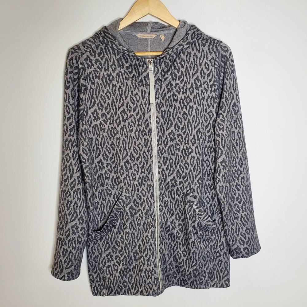 Soft Surroundings full zip leopard print hoodie / shacket Size Medium